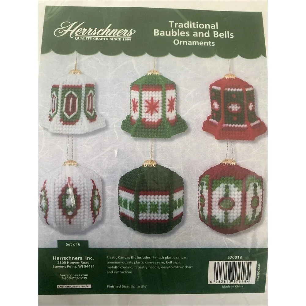 Herrschners Craft Kit - Traditional Baubles &  Bell Ornaments